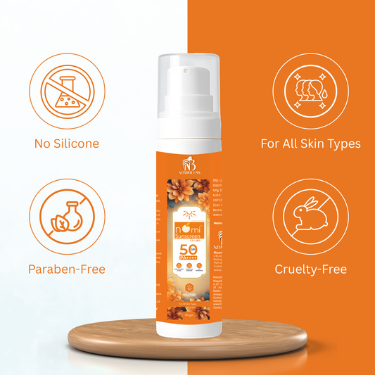 Nomi Sunscreen Cream SPF 50 PA++++ | All Skin Types